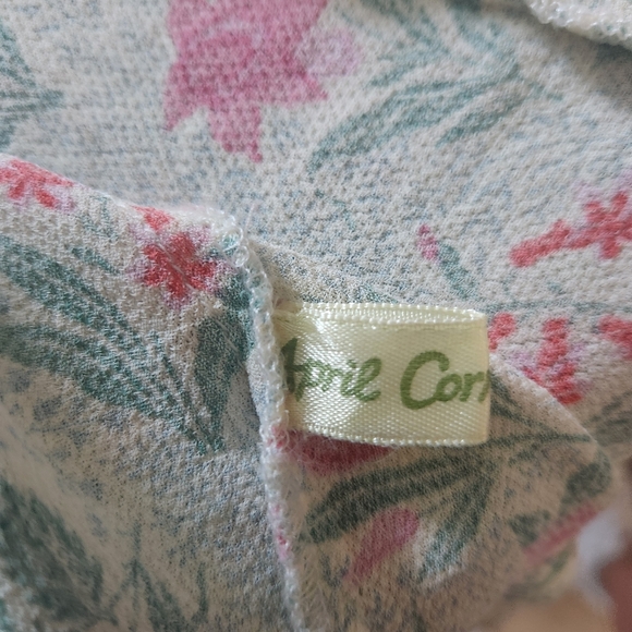 April Cornell A-Line Skirt with Pink and Green Floral Design - Picture 6 of 12